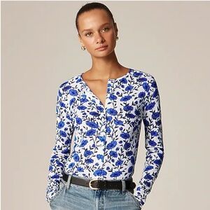 NWT J. Crew Sheer Mesh Cardigan Top in Toile Print Size Small